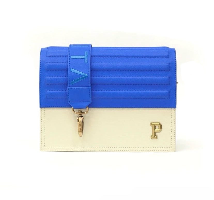 Cartera Nogal Azul Zafiro & Beige