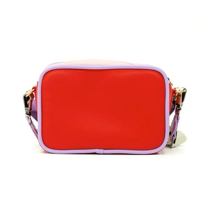 Bandolera Dalia Beige/Rojo