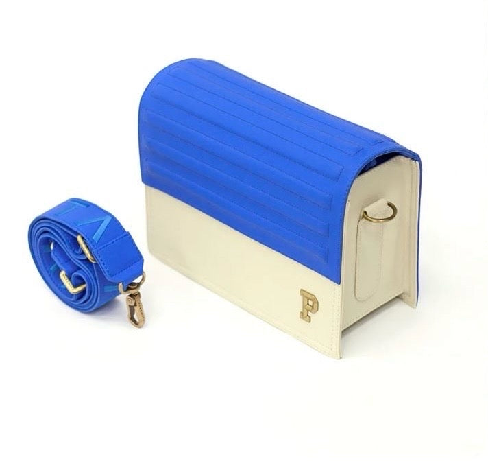 Cartera Nogal Azul Zafiro & Beige