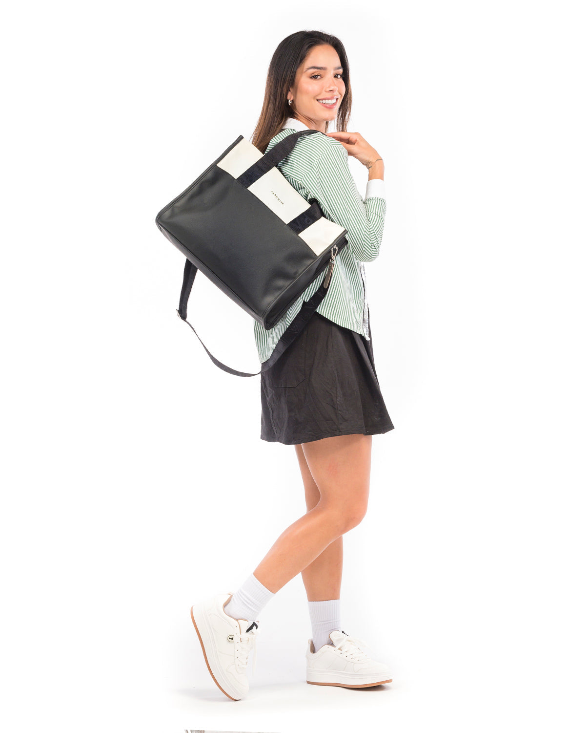 Shopping Clásico Negro x Crema